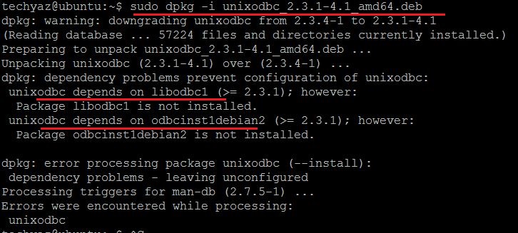 unixodbc install error