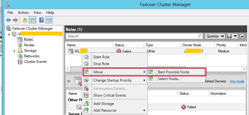 FCM failover post increasing failover threshold 