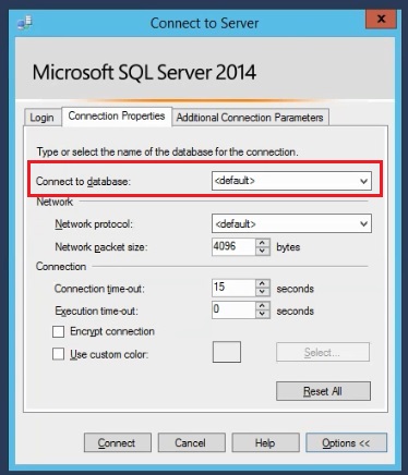 connect to database in ssms