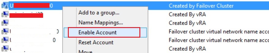 Enable listener name object in AD