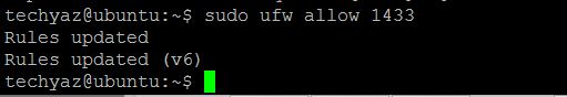 Open port 1433 in ubuntu