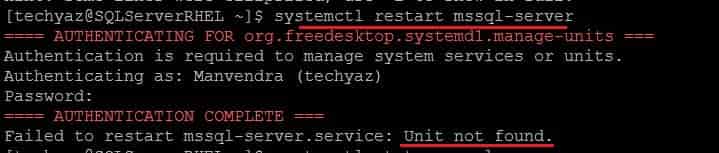 Restart SQL Server service post uinstallation