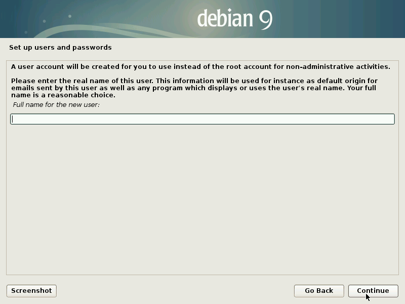 Set up user