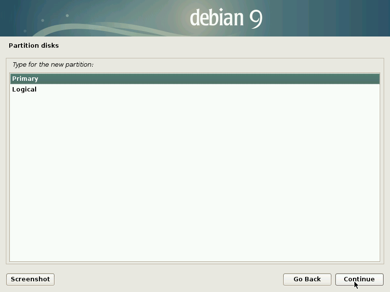 Select Partition Type
