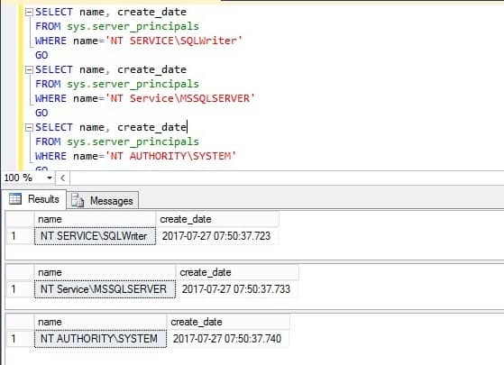 Get SQL Server Installation date using system logins