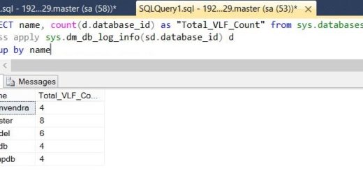 total no of vlfs for all db