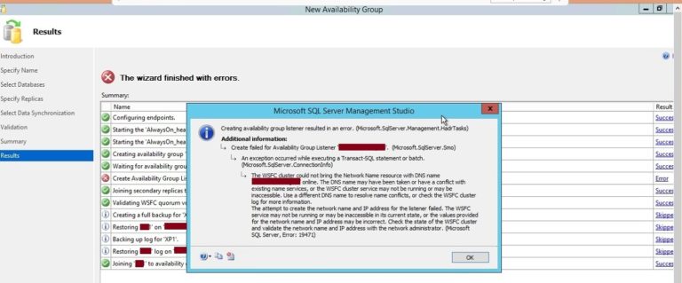 Fix SQL Server Error 19471: Listener issue that came during Configuring ...