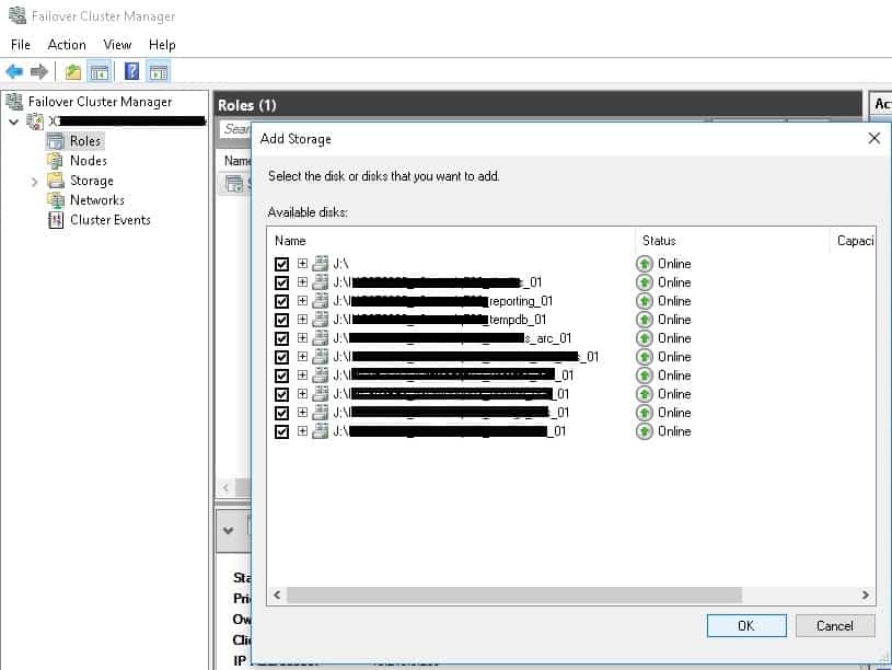 Add Storage to cluster group