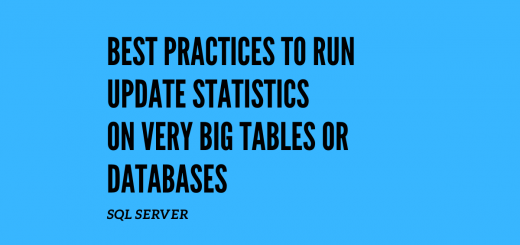 Best Practices to run updates statistics